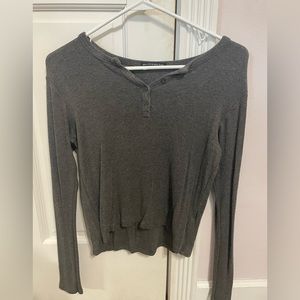 Brandy Melville dark grey henley top